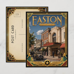 Cartão Postal Easton Maryland Arte Deco Vintage Idade Dourada