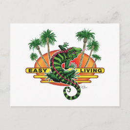 Cartão Postal Easy Living Lizard na praia