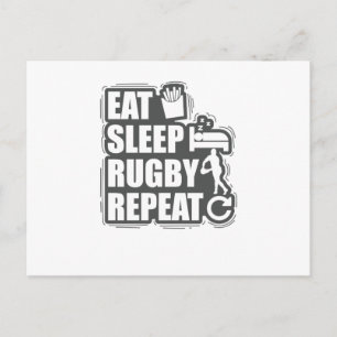 Cartão Postal Eat Sleep Rugby Repete Futebol Esporte