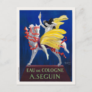 Cartão Postal Eau de Cologne A. Seguin Art Deco Poster vintage