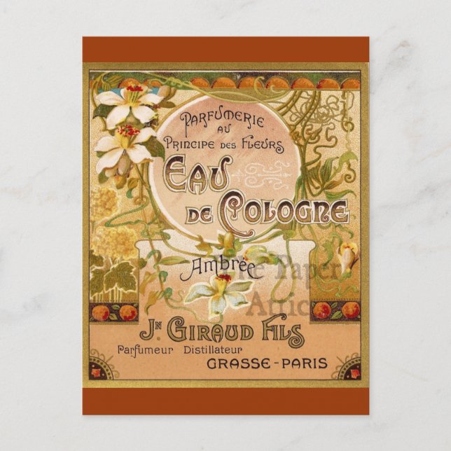 Cartão Postal Eau De Cologne Ambree (Frente)