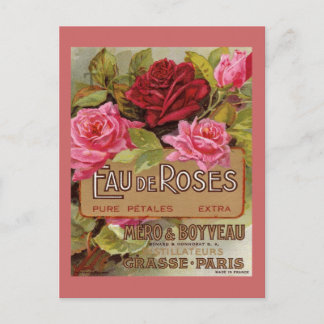 Cartão Postal Eau De Rosa Francês