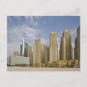 Cartão Postal EAU, Dubai, Marina. Residência na praia de Jumeir