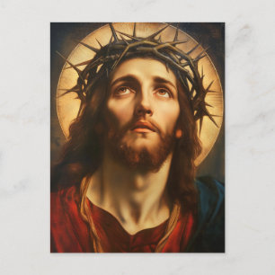 Cartão Postal Ecce Homo Jesus Cristo com Coroa de Espinhos
