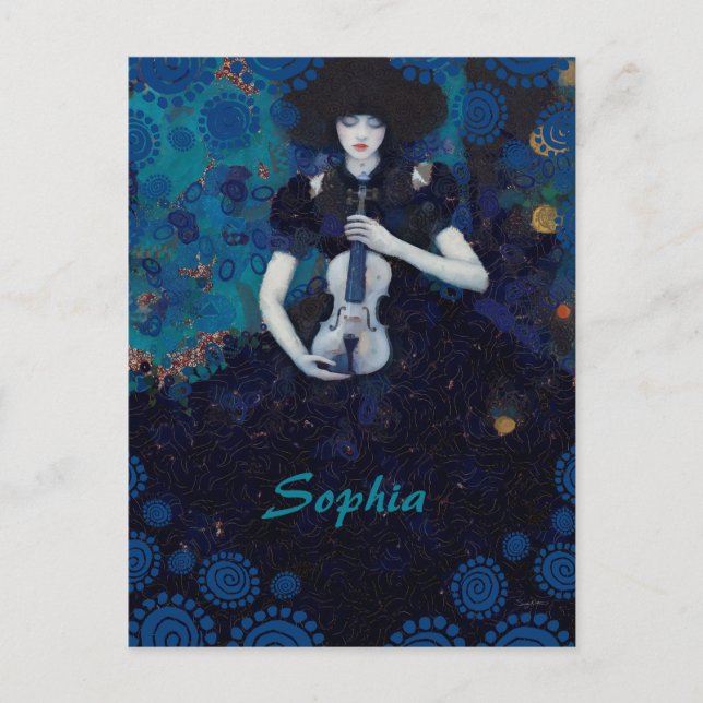 Cartão Postal Echoes of Silence: A Violin’s Song of Healing (Frente)