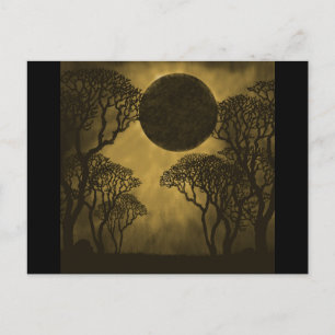 Cartão postal Eclipse Floresta Escura Dourada