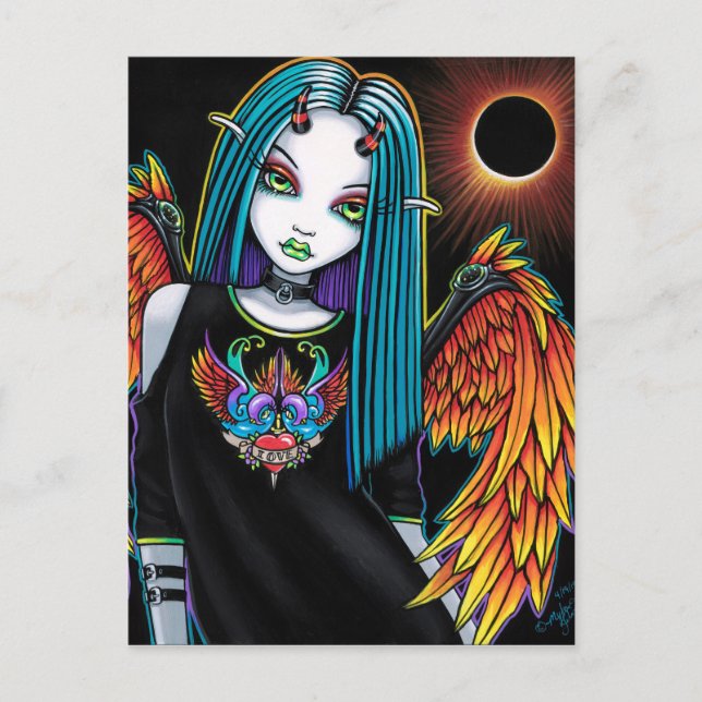 Cartão Postal Eclipse Little Rainbow Devil Angel (Frente)