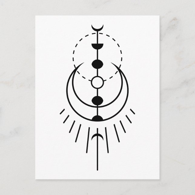 Cartão Postal eclipse lunar fases (Frente)