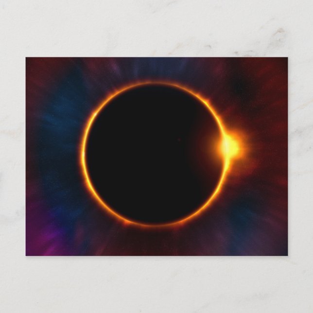 Cartão Postal Eclipse Moon Sun Twilight (Frente)