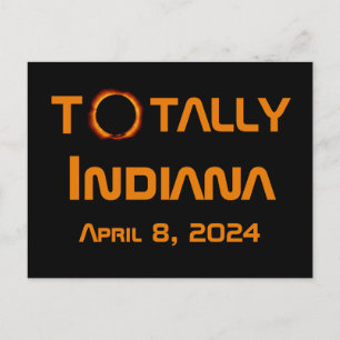 Cartão Postal Eclipse Solar 2024 de Indiana Total