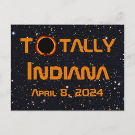 Cartão Postal Eclipse Solar 2024 de Indiana Total