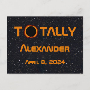 Cartão Postal Eclipse Solar 2024 Totalmente Pessoal