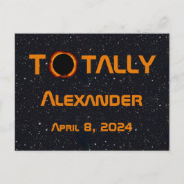 Cartão Postal Eclipse Solar 2024 Totalmente Pessoal