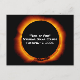 Cartão Postal Eclipse Solar Anular de 2026 do Anel de Fogo