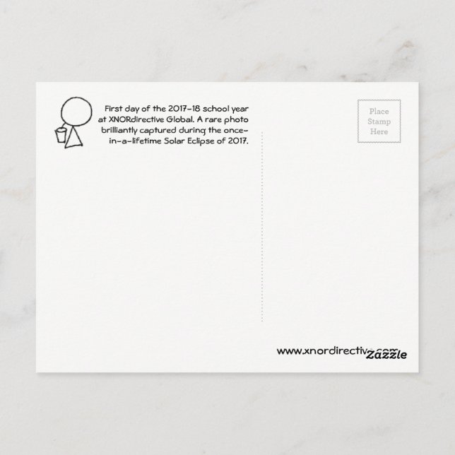 Cartão Postal Eclipse Solar do Cartão-postal de 2017 (Verso)