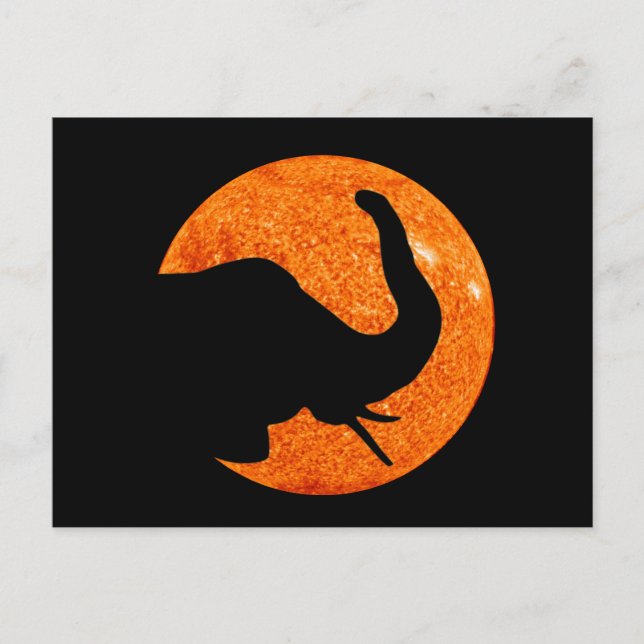 Cartão Postal Eclipse Solar do Perfil do Elefante (Frente)