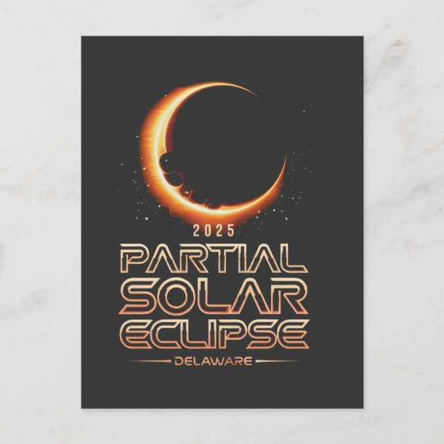 Cartão Postal Eclipse Solar Parcial Nova Jersey 2025 (Frente)