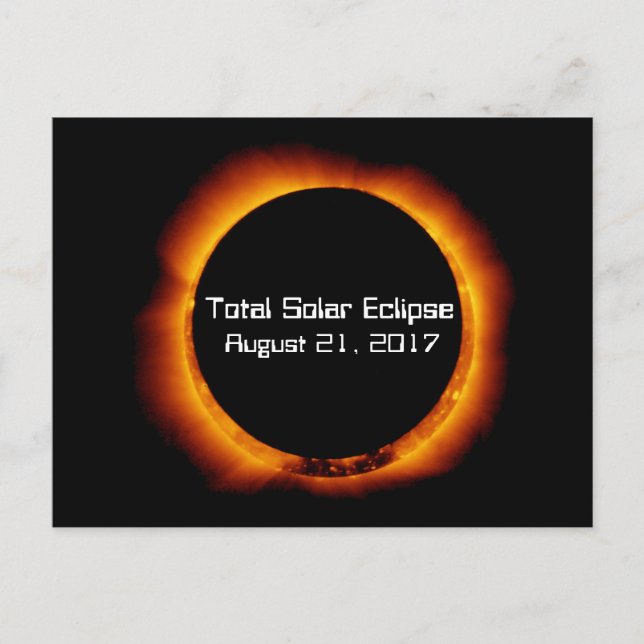 Cartão Postal Eclipse Solar Total 2017 (Frente)