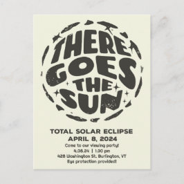 Cartão Postal Eclipse Solar Total 2024 Lá vai o Sol