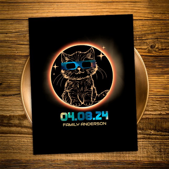 Cartão Postal Eclipse Solar Total 2024 Óculos Eclipse Solar de G (Criador carregado)