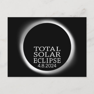 Cartão Postal Eclipse Solar Total - 2024 ou data personalizada