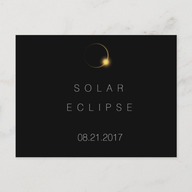 Cartão Postal Eclipse Solar Total Americano 2017 (Frente)