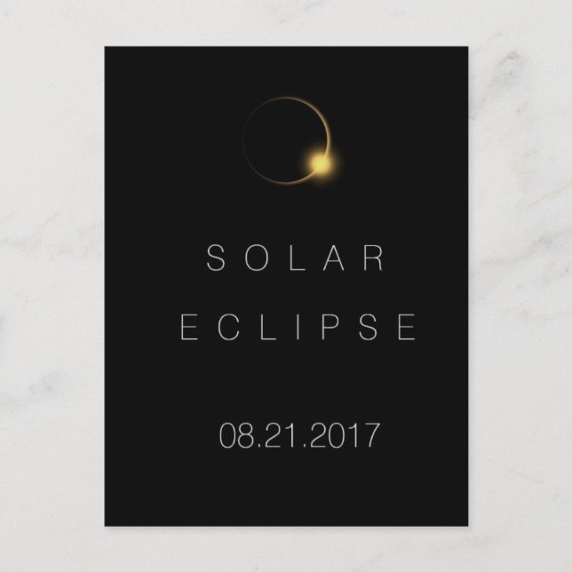 Cartão Postal Eclipse Solar Total Americano 2017 (Frente)