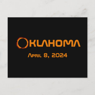 Cartão Postal Eclipse Solar Total de 2024 de Oklahoma