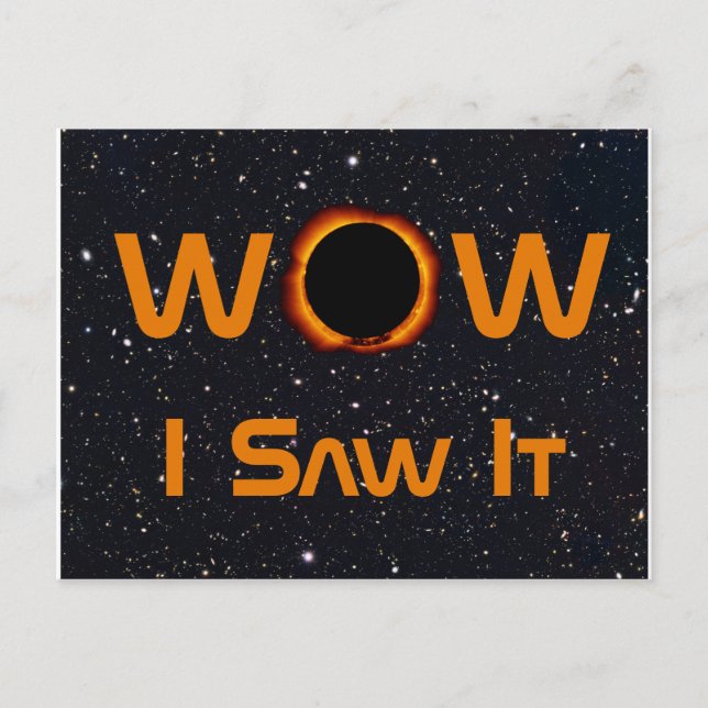 Cartão Postal Eclipse Solar Total WOW I Vi (Frente)