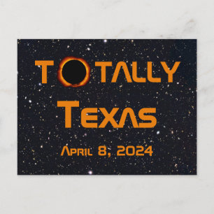 Cartão Postal Eclipse Solar Totalmente Texas 2024