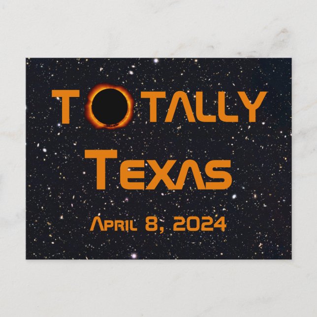 Cartão Postal Eclipse Solar Totalmente Texas 2024 (Frente)