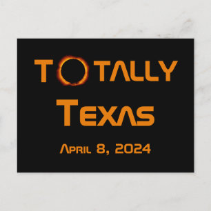 Cartão Postal Eclipse Solar Totalmente Texas 2024