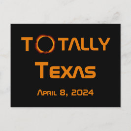 Cartão Postal Eclipse Solar Totalmente Texas 2024