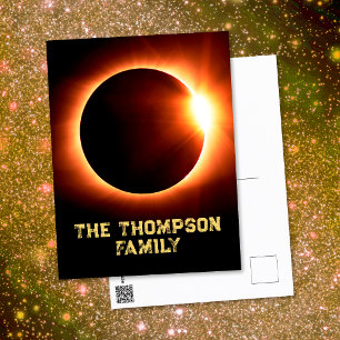 Cartão Postal Eclipse Total do Sol da Família Americana em 8 de 