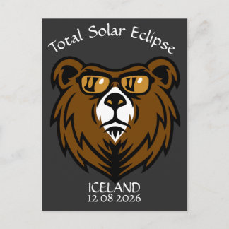 Cartão Postal Eclipse Total do Sol Islândia Personalizado