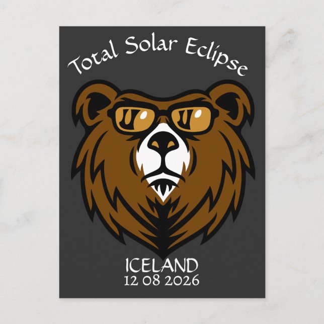 Cartão Postal Eclipse Total do Sol Islândia Personalizado (Frente)