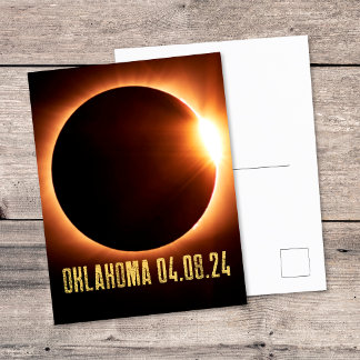 Cartão Postal Eclipse Total Oklahoma 2024 Eclipse Total Solar