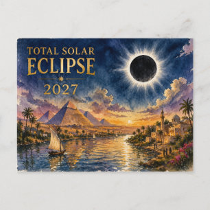 Cartão Postal Eclipse Total Solar 2027 Egito