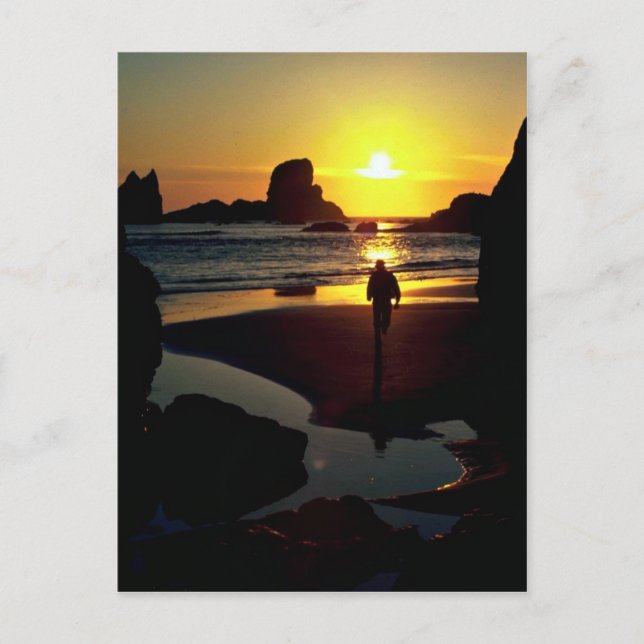 Cartão Postal Ecola sunset, Oregon Coast, EUA (Frente)