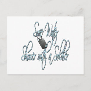 Cartão Postal Economize Chá de água com um soldado