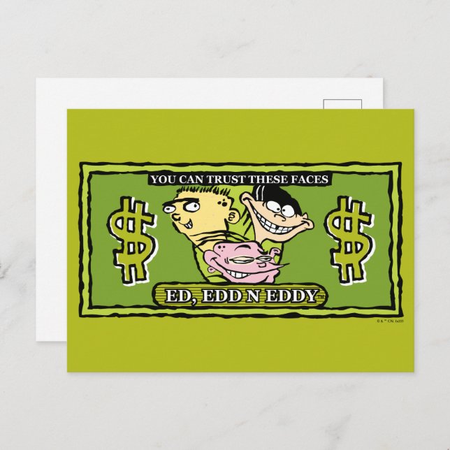 Cartão Postal Ed, Edd, e Eddy Dollar Bill (Frente/Verso)