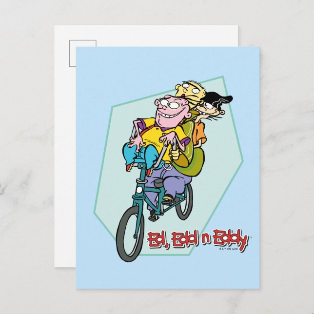 Cartão Postal Ed, Edd, n Eddy on a Bike (Frente/Verso)