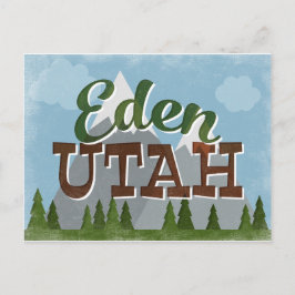Cartão Postal Eden Utah Fundo Retro Montanhas Snowy