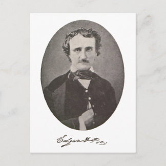 Cartão Postal Edgar Allan Poe com Assinatura