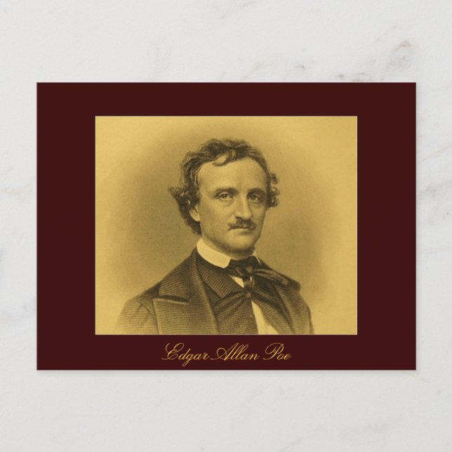 Cartão Postal Edgar Allan Poe Portrait (Frente)