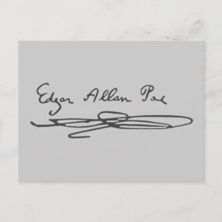Cartão Postal Edgar Allan Poe Signature