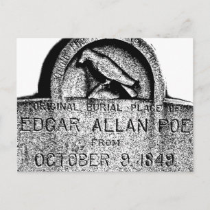 Cartão Postal Edgar Allan Poe Tombstone. Imagens assustadoras do