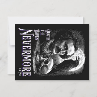 Cartão Postal Edgar Allan Poe's Raven Nevermore