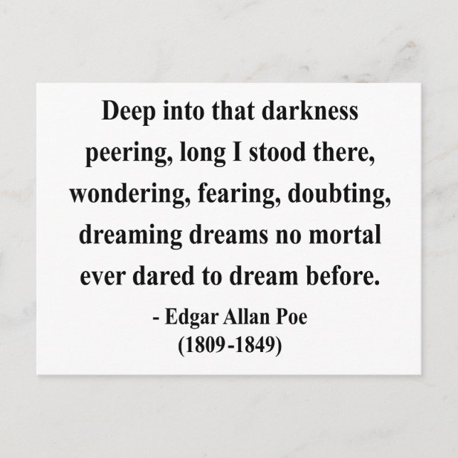 Cartão Postal Edgar Allen Poe Citação 8a (Frente)