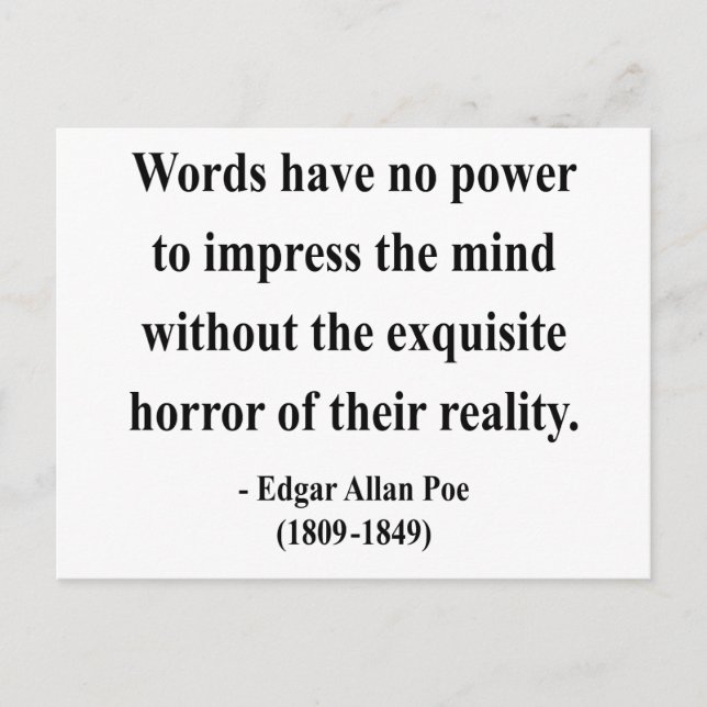 Cartão Postal Edgar Allen Poe Cotação 4a (Frente)